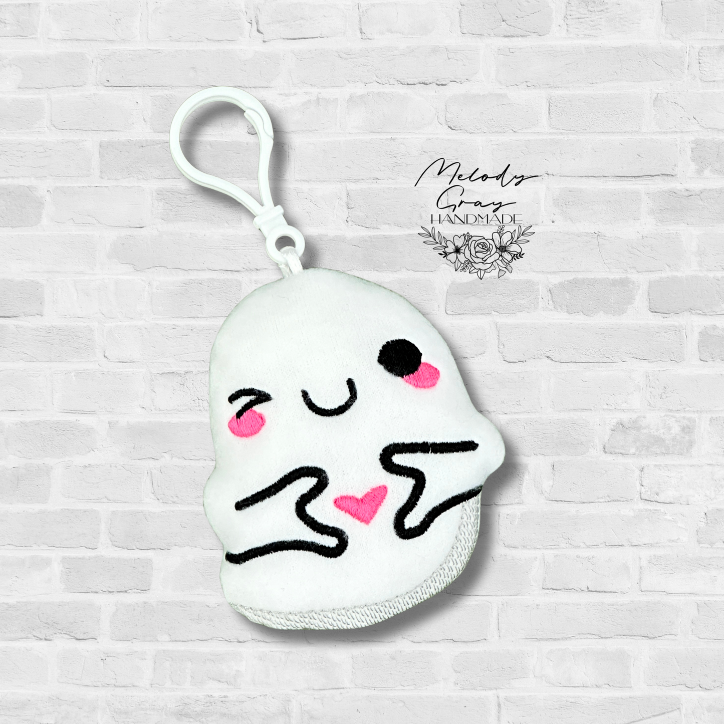 Heart Ghost Squishy Bag Tag