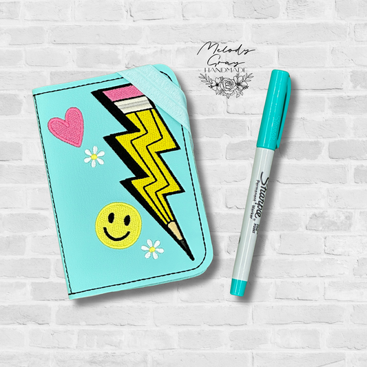 Pencil Lightning Bolt Mini Notebook Cover