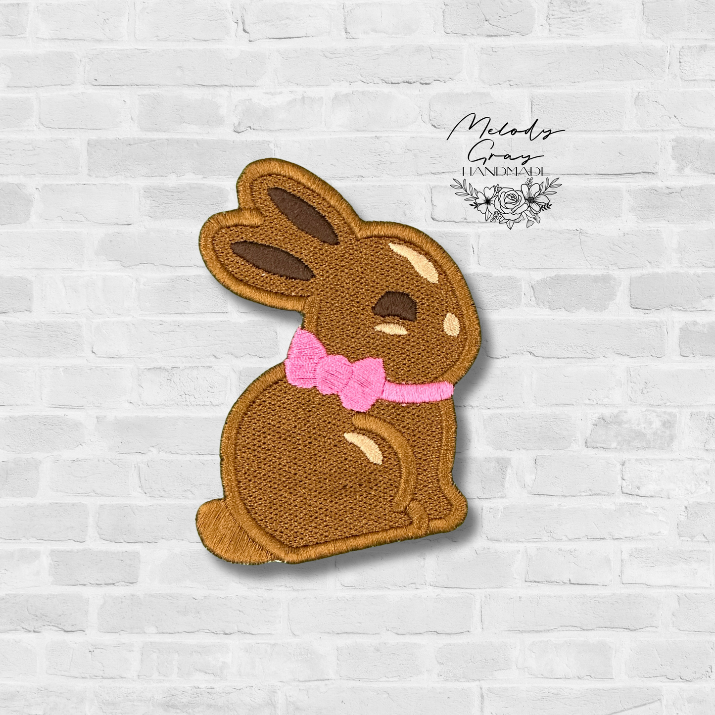 Chocolate Bunny Embroidered Patch