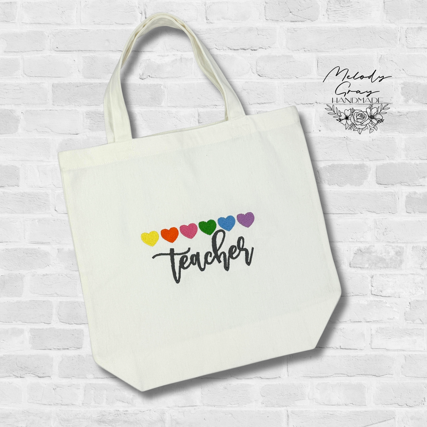Teacher Embroidered Tote