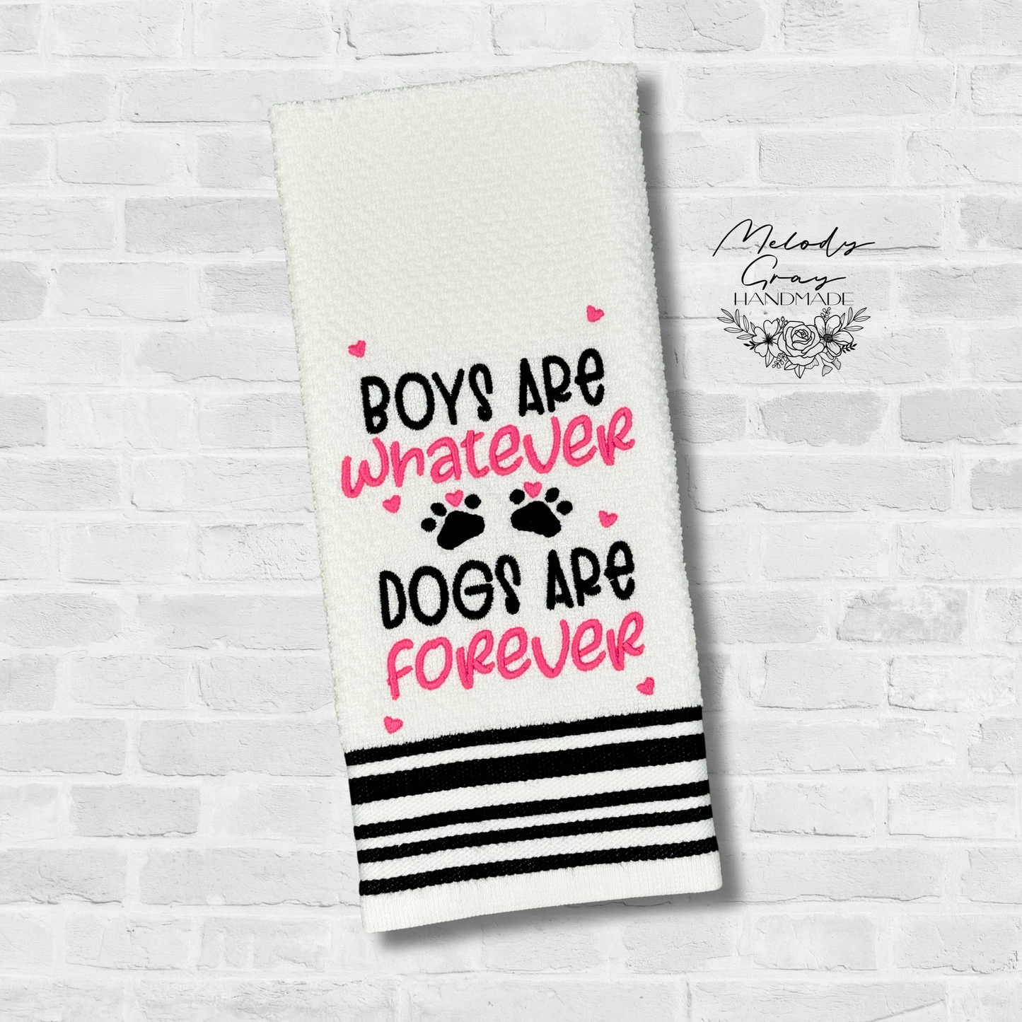 Dogs Are Forever Embroidered Hand Towel