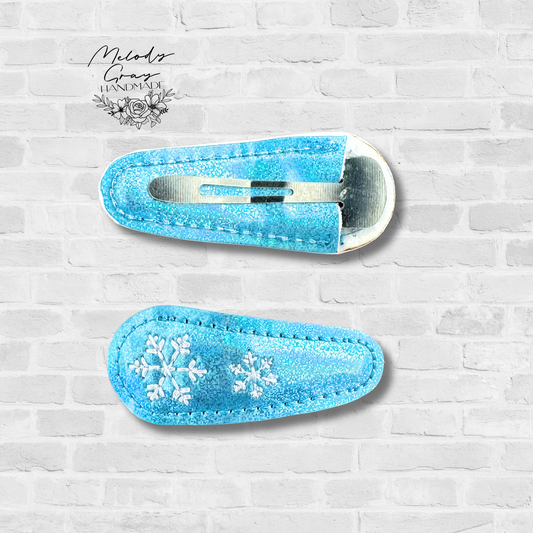 Snowflake Snap Hair Clips