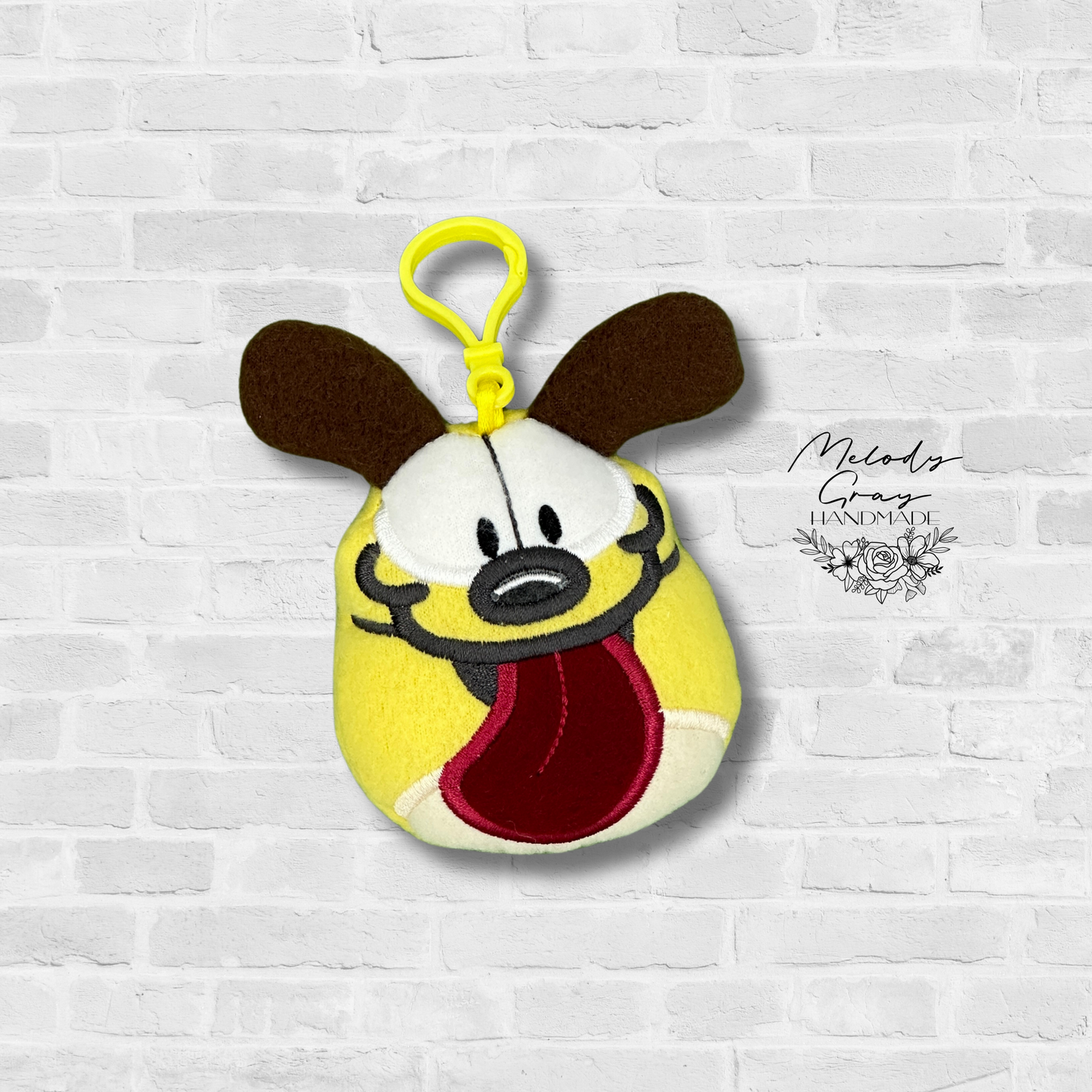 Yellow Dog Squishy Bag Tag