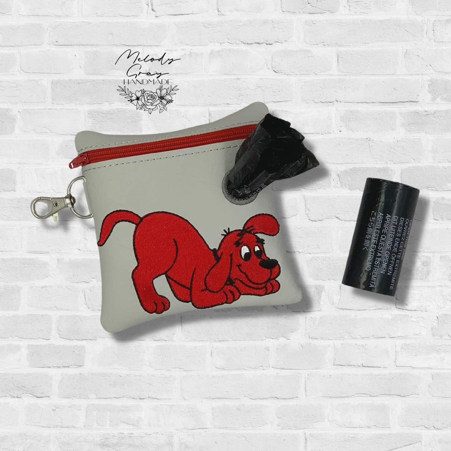 Red Dog Poo Bag Holder