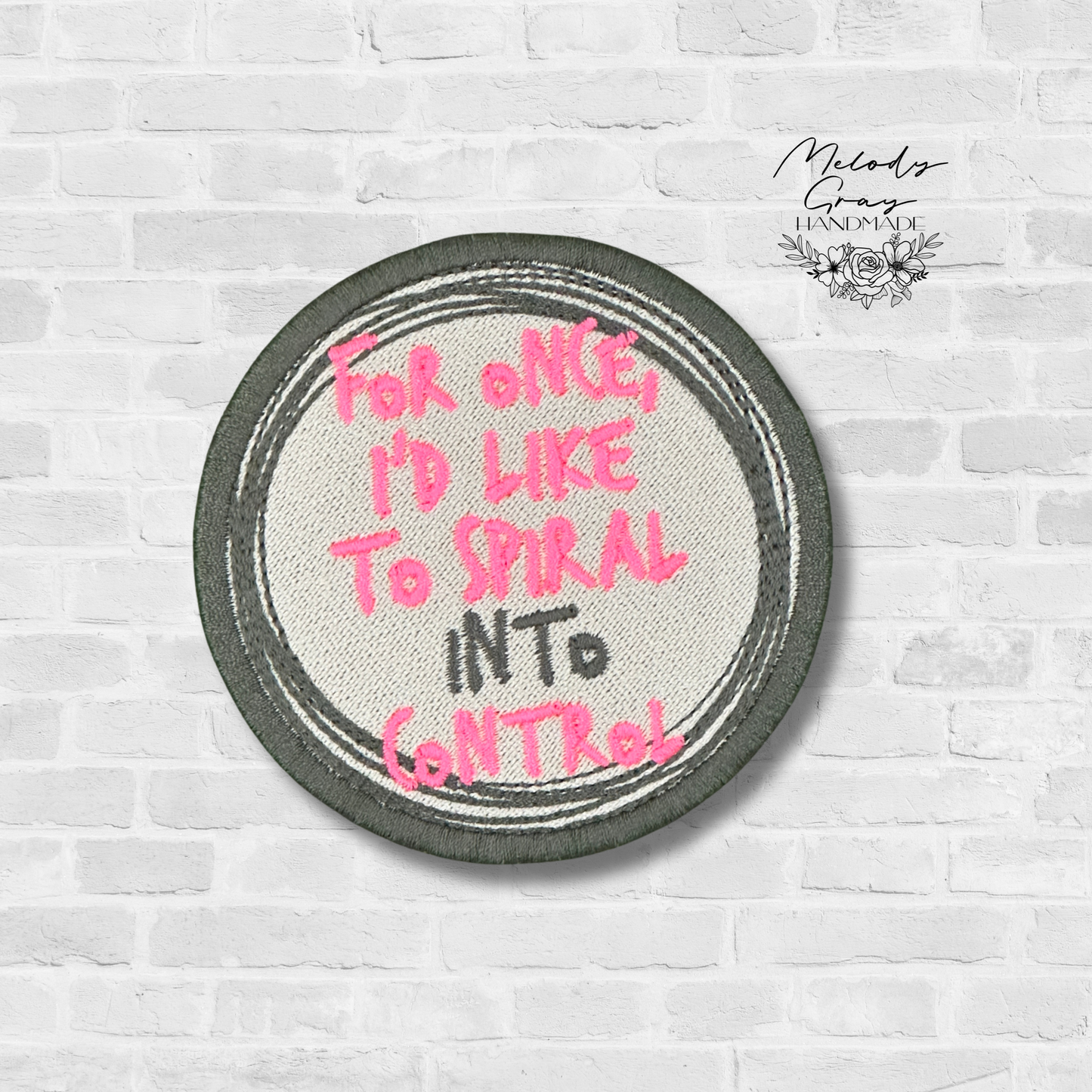 Spiral Into Control Embroidered Patch