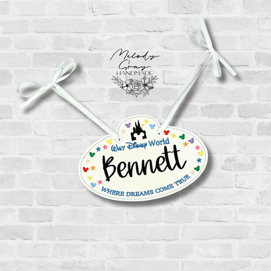 Theme Park Stroller/Wheelchair Personalized Tag