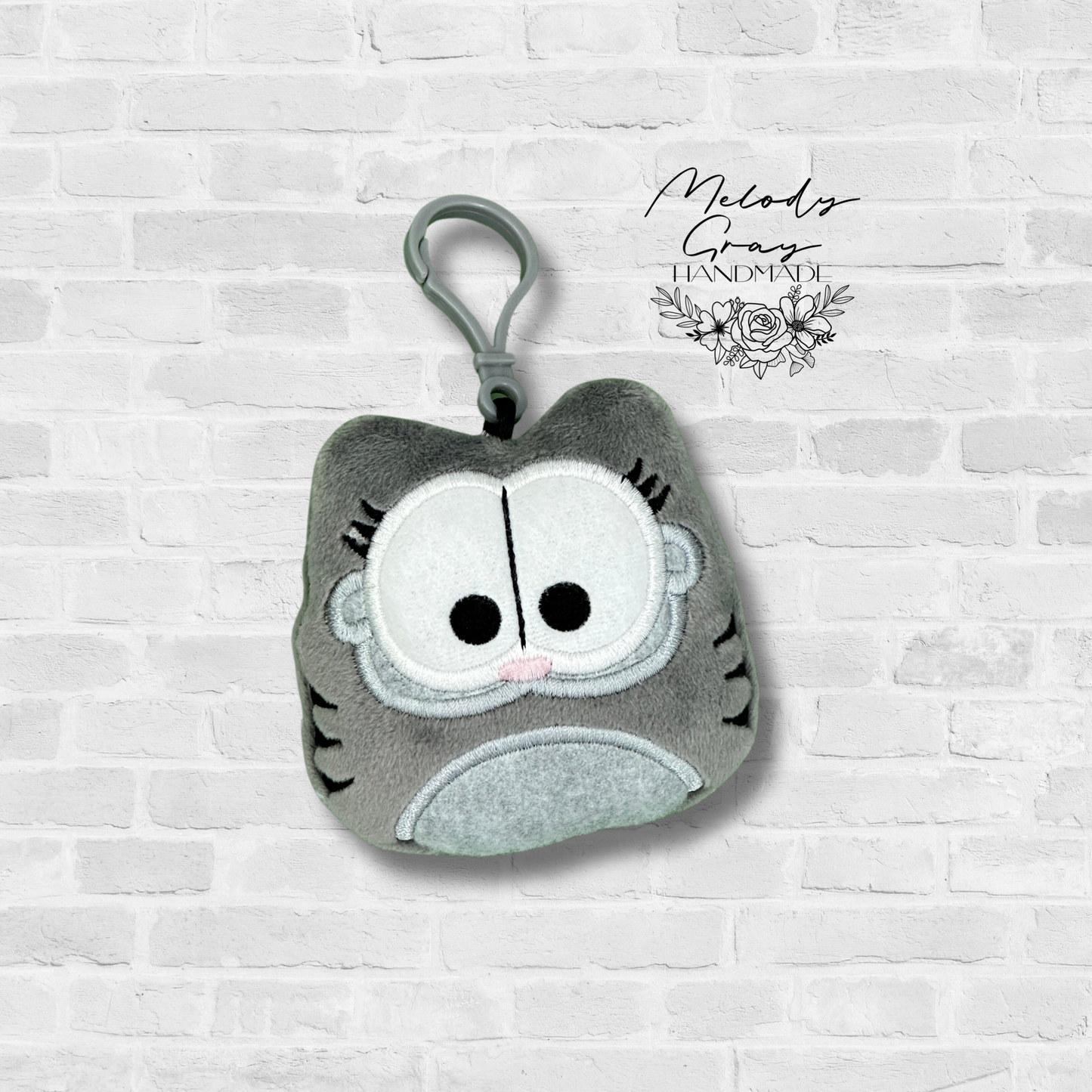 Gray Cat Squishy Bag Tag