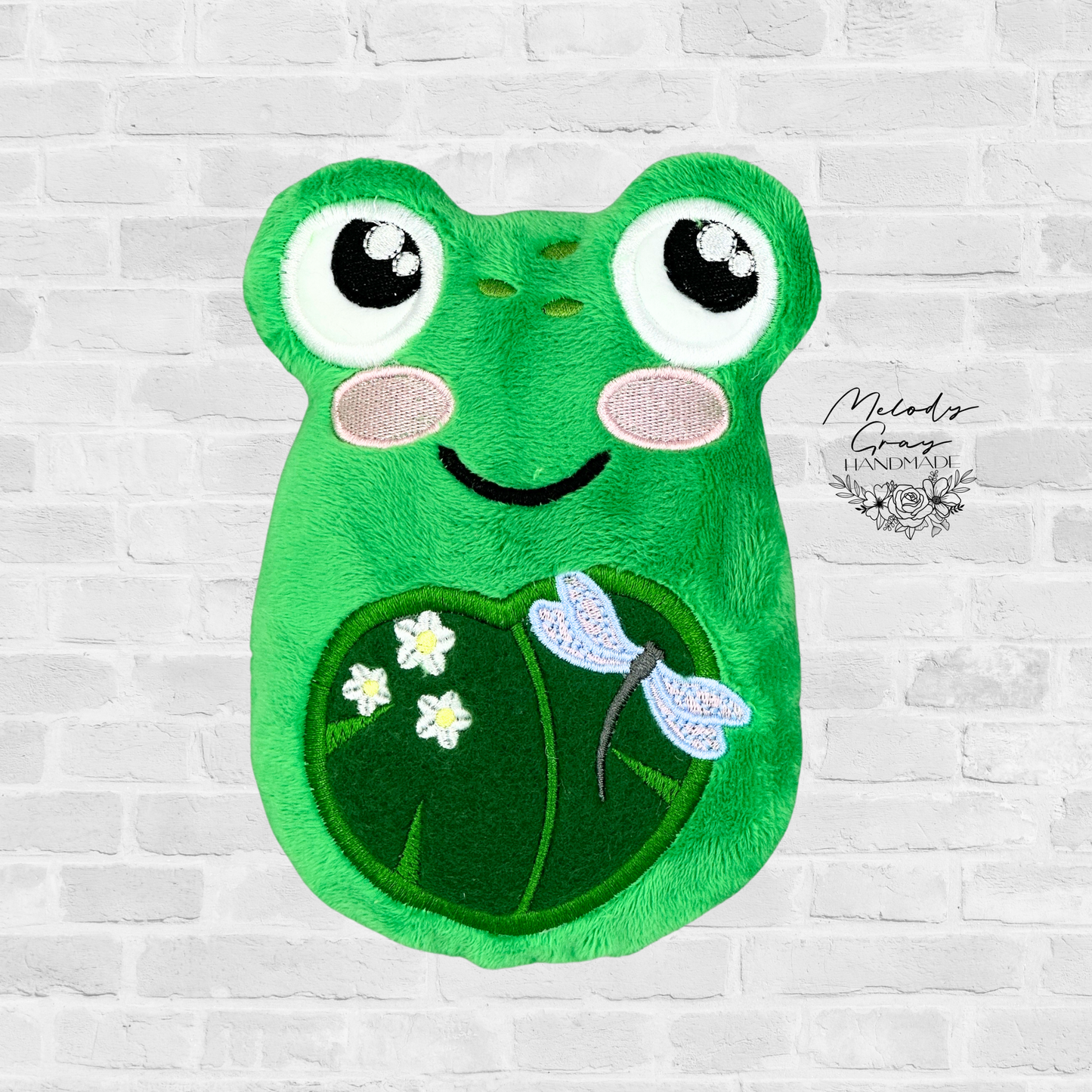 Frog With Lily Pad Plushie