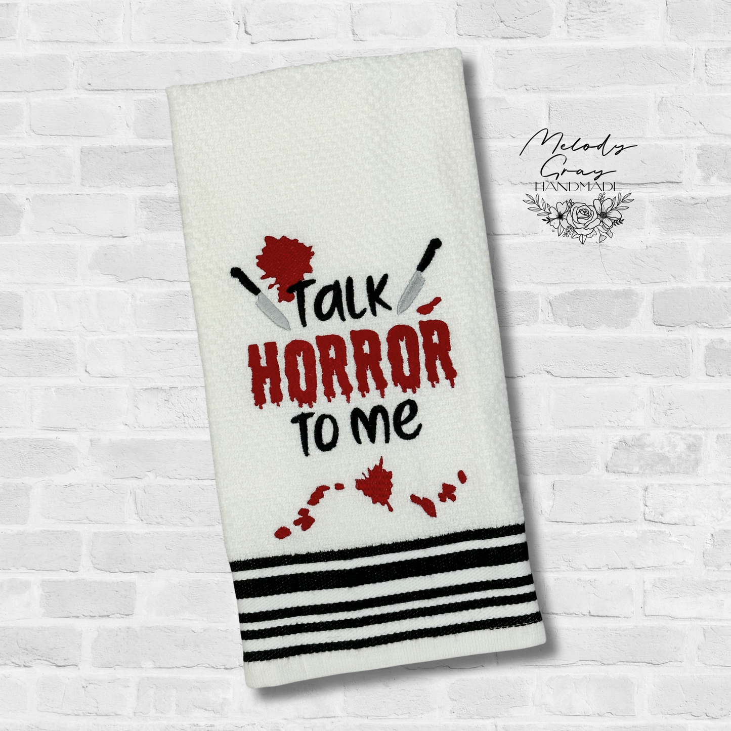 Talk Horror To Me Hand Towel
