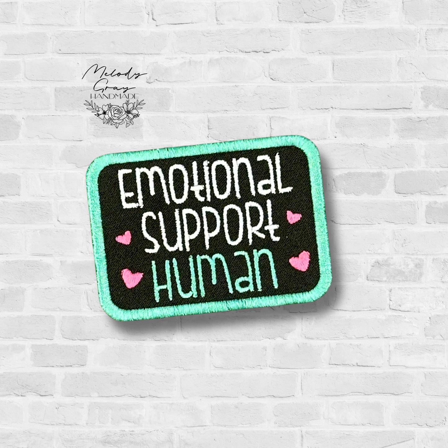 Emotional Support Human Embroidered Patch