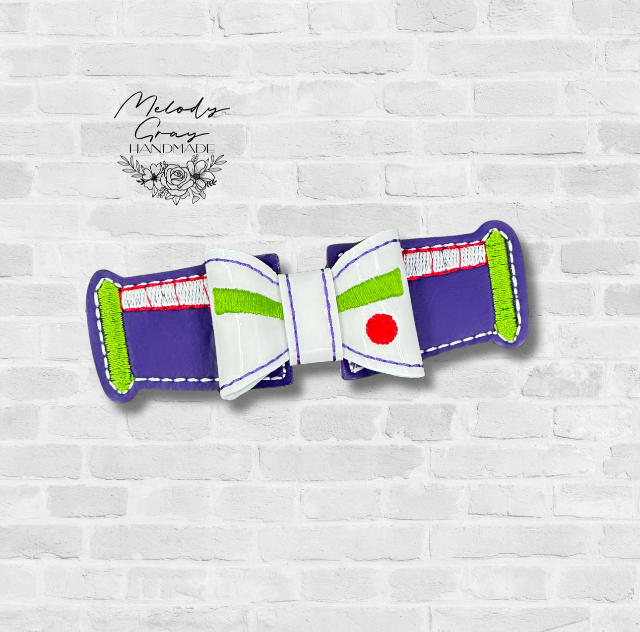 Space Guy Embroidered Hair Bow