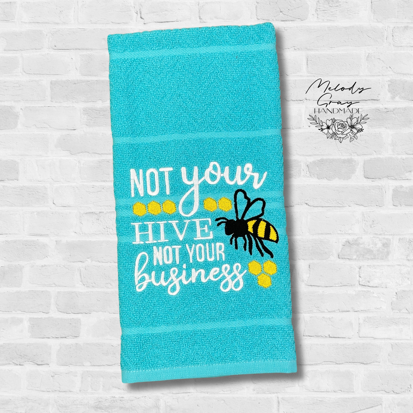 Not Your Hive Embroidered Hand Towel