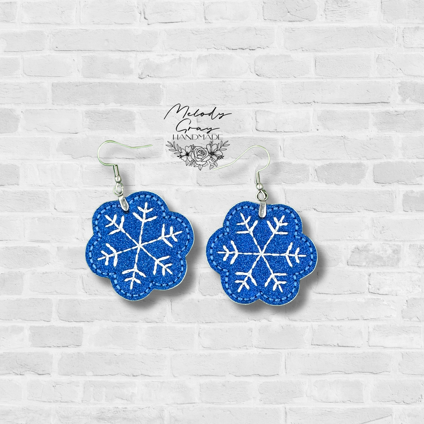 Snowflake Embroidered Earrings