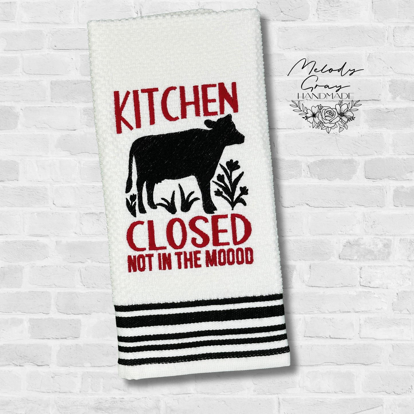Kitchen Closed Embroidered Hand Towel