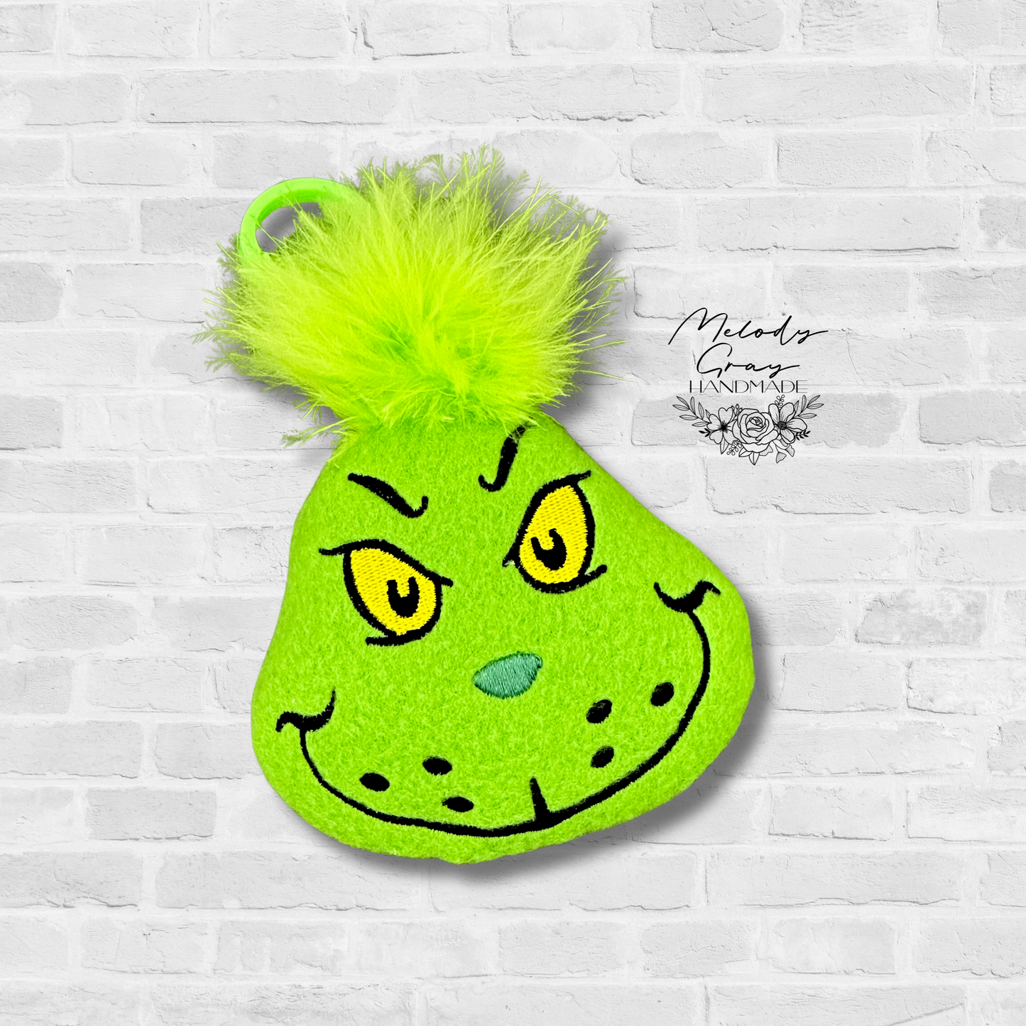 Mean Green Guy Squishy Bag Tag