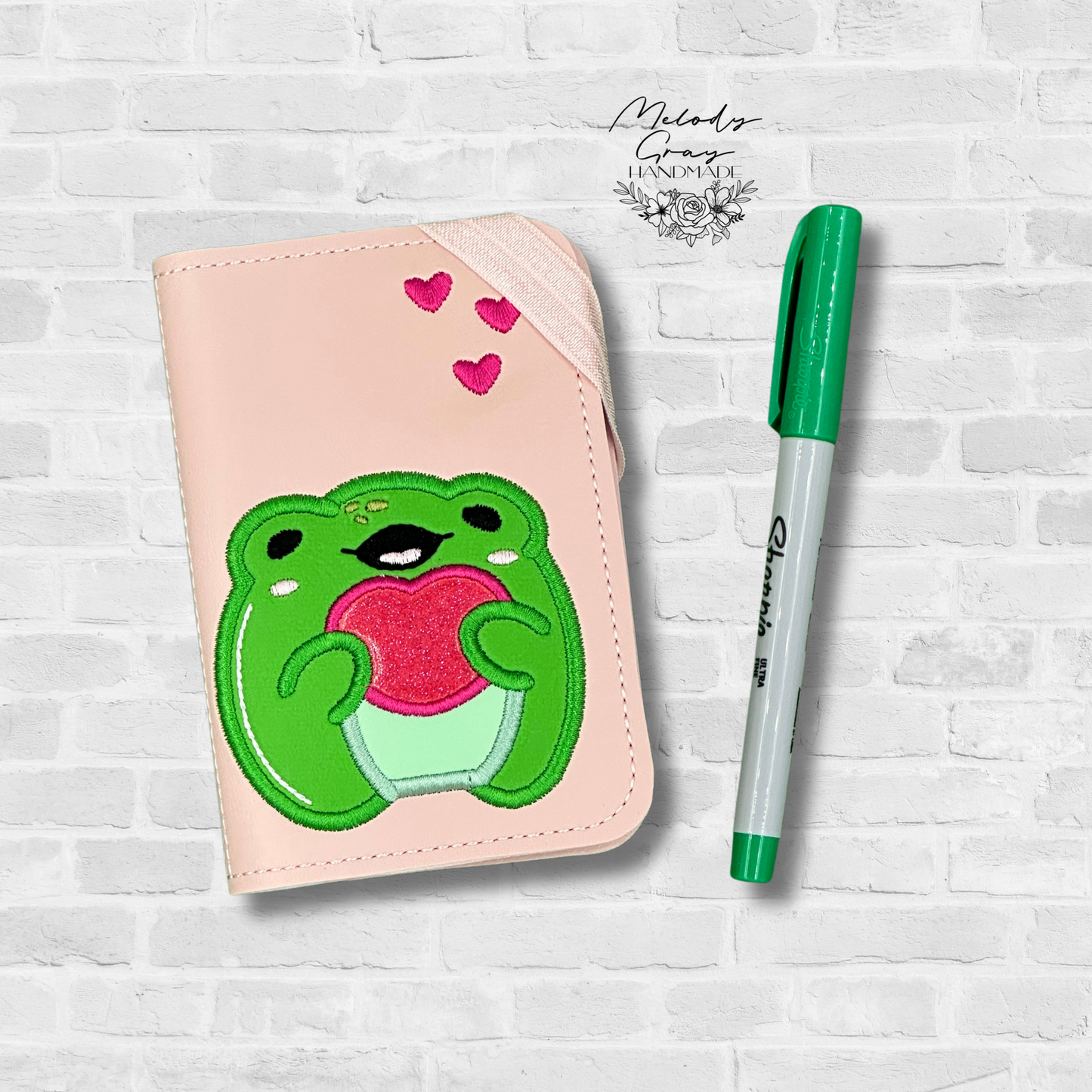 Frog with Heart Mini Notebook Cover