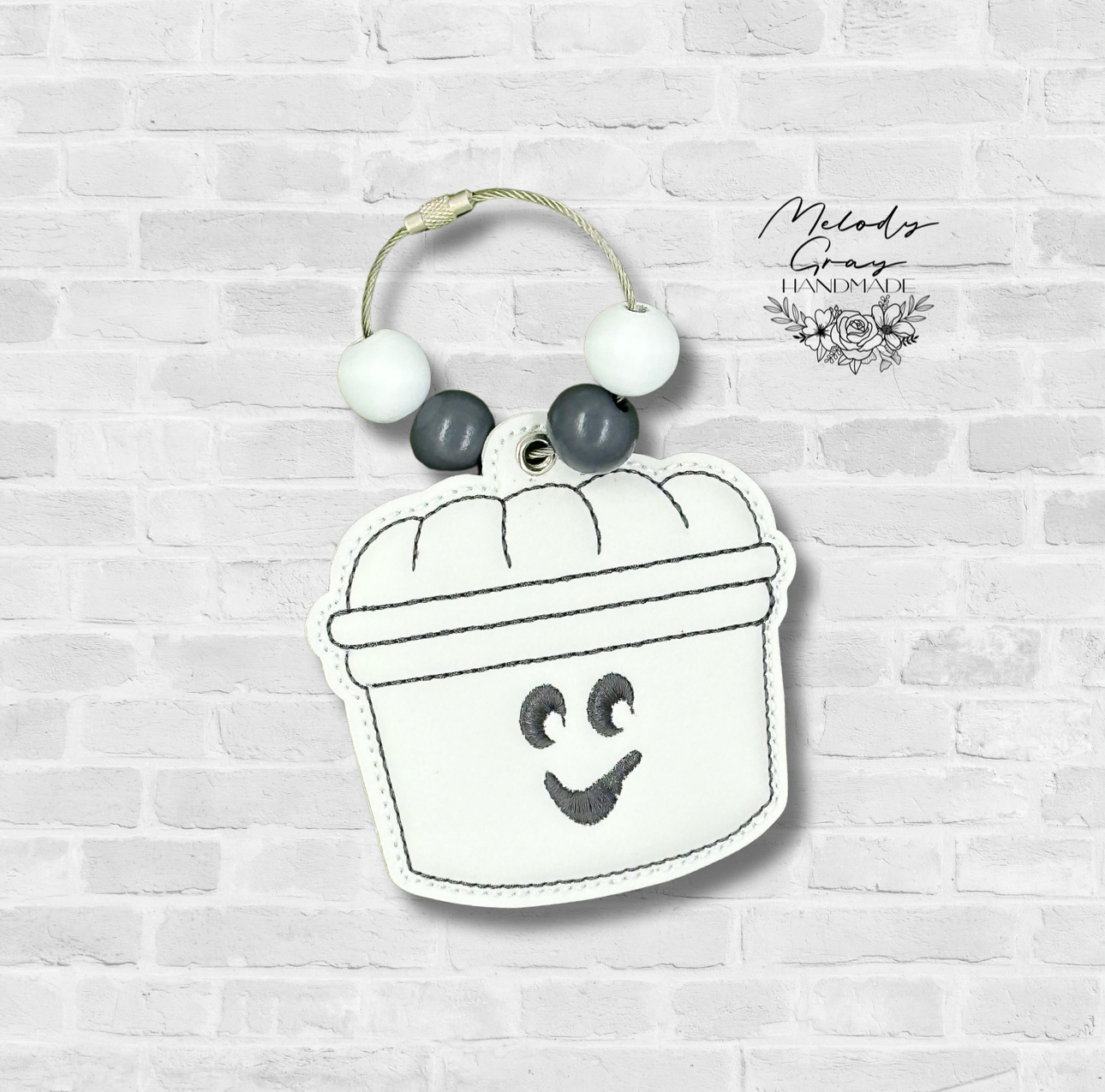 Puffy Ghost Bucket Bag Tag