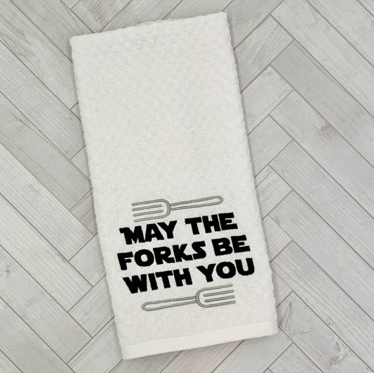 May The Forks Be With You Hand Towel