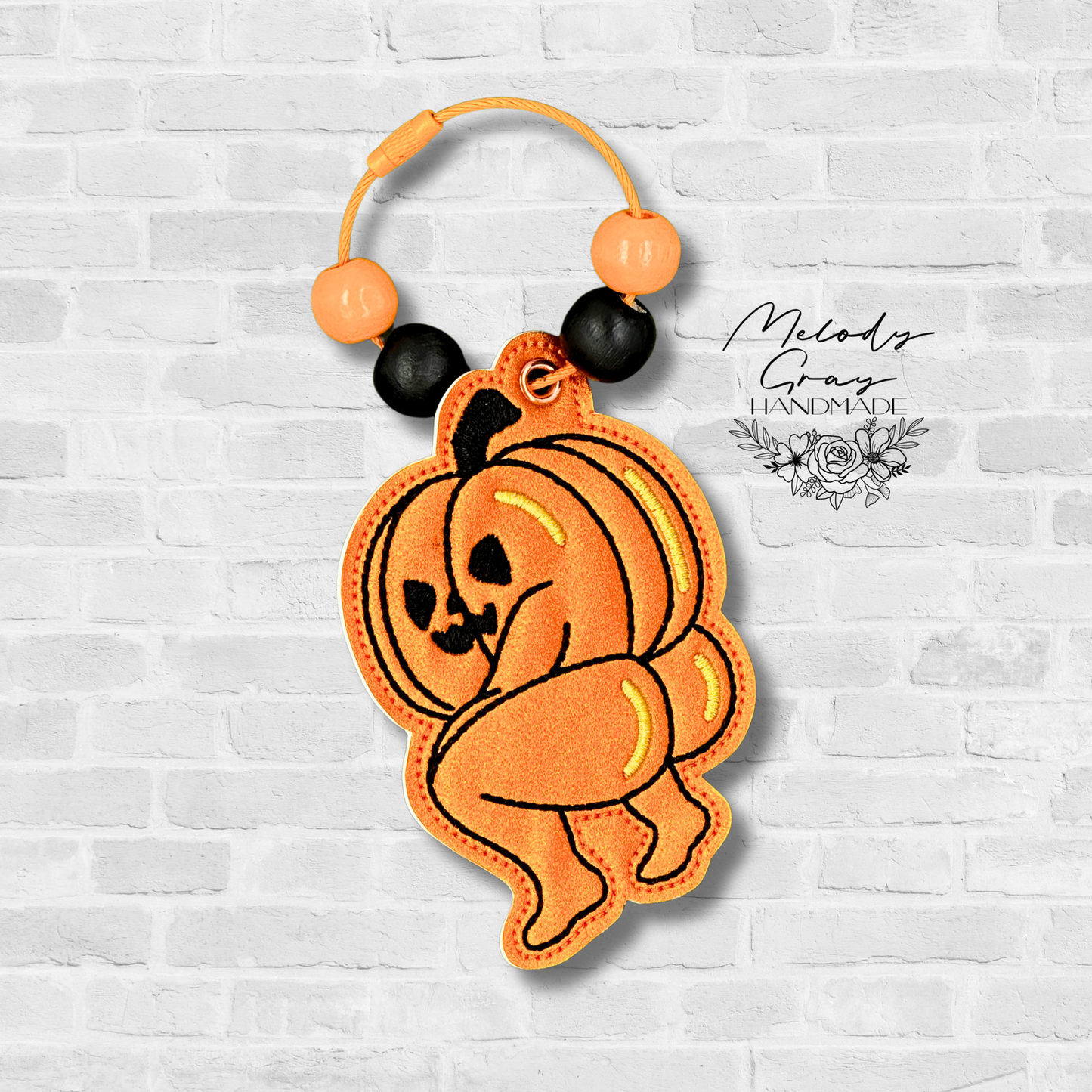 Twerking Pumpkin Head Bag Tag