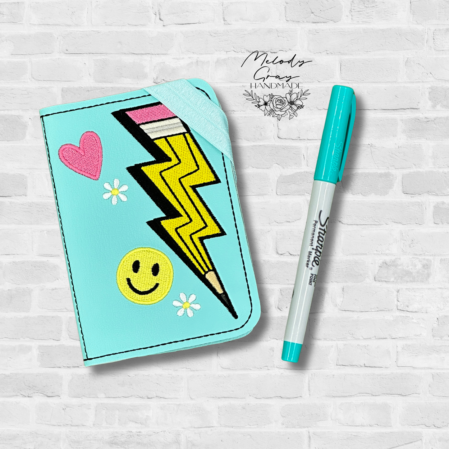Pencil Lightning Bolt Mini Notebook Cover