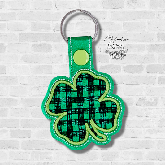 Plaid Shamrock Keychain