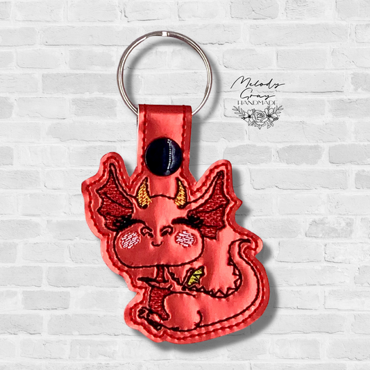 Cute Red Dragon Keychain