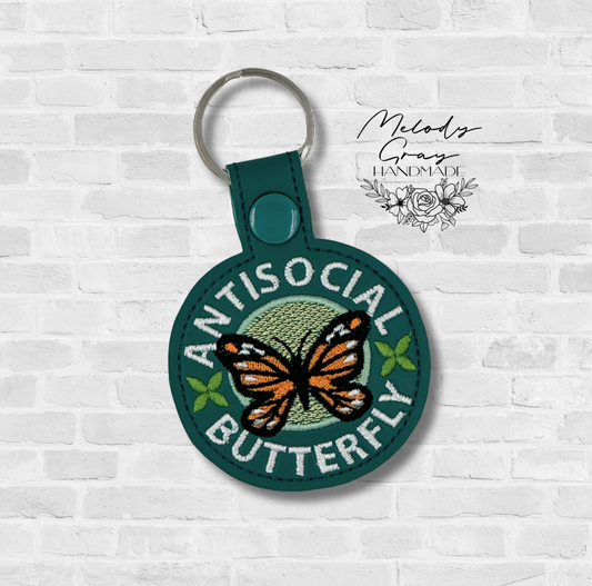 Antisocial Butterfly Keychain