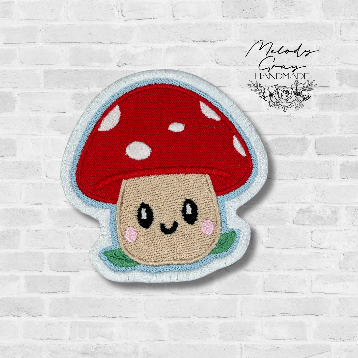 Happy Mushroom Embroidered Patch