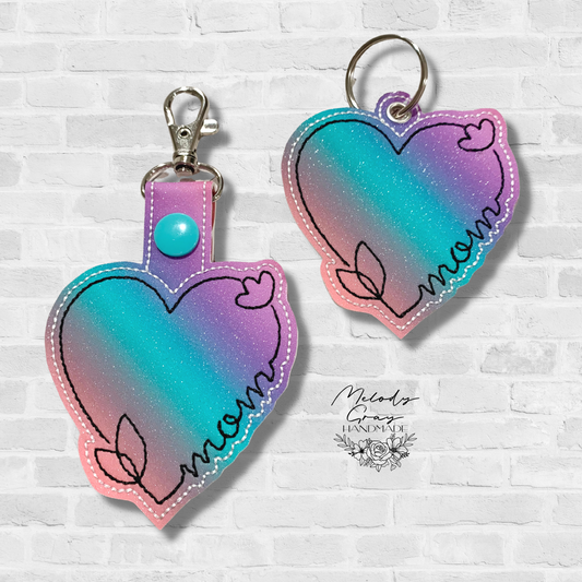 Mom Ombre Heart Keychain