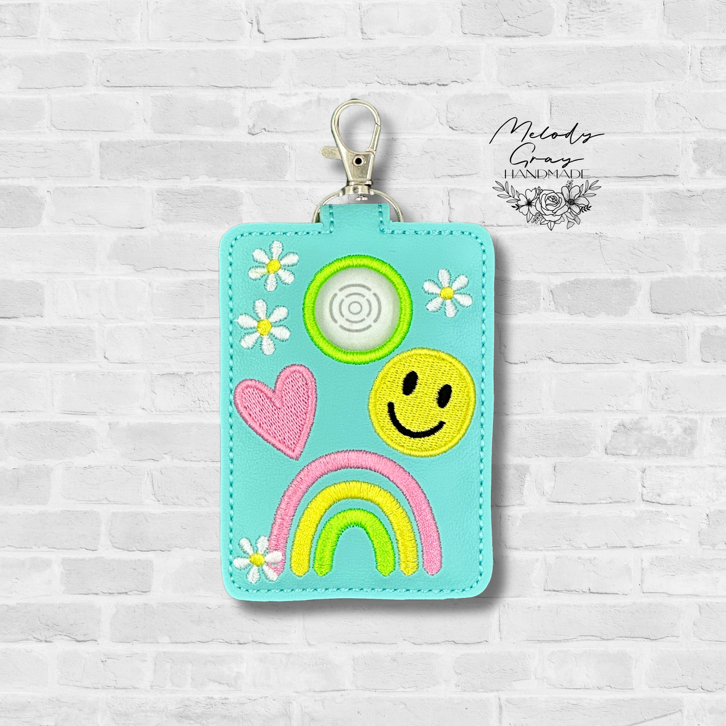 Happy Vibes Alarm Badge Holder