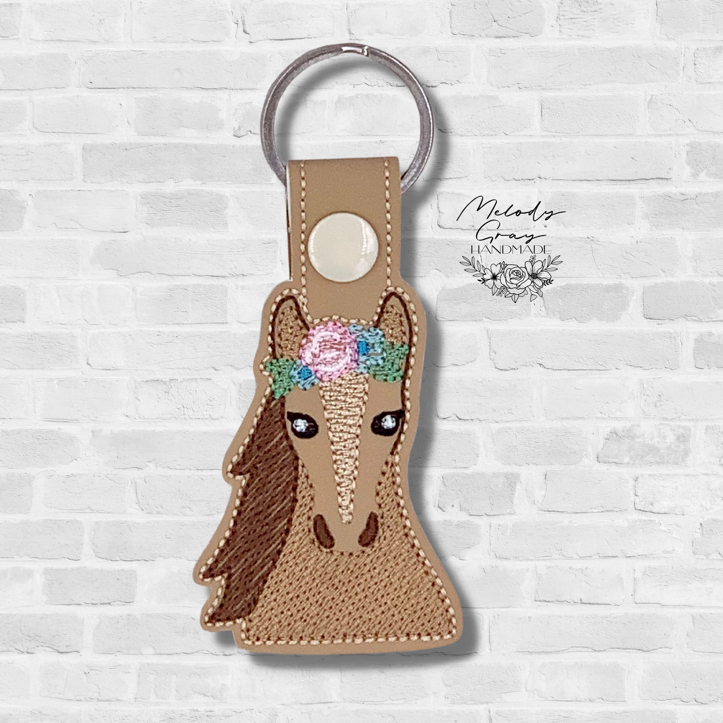 Floral Horse Keychain