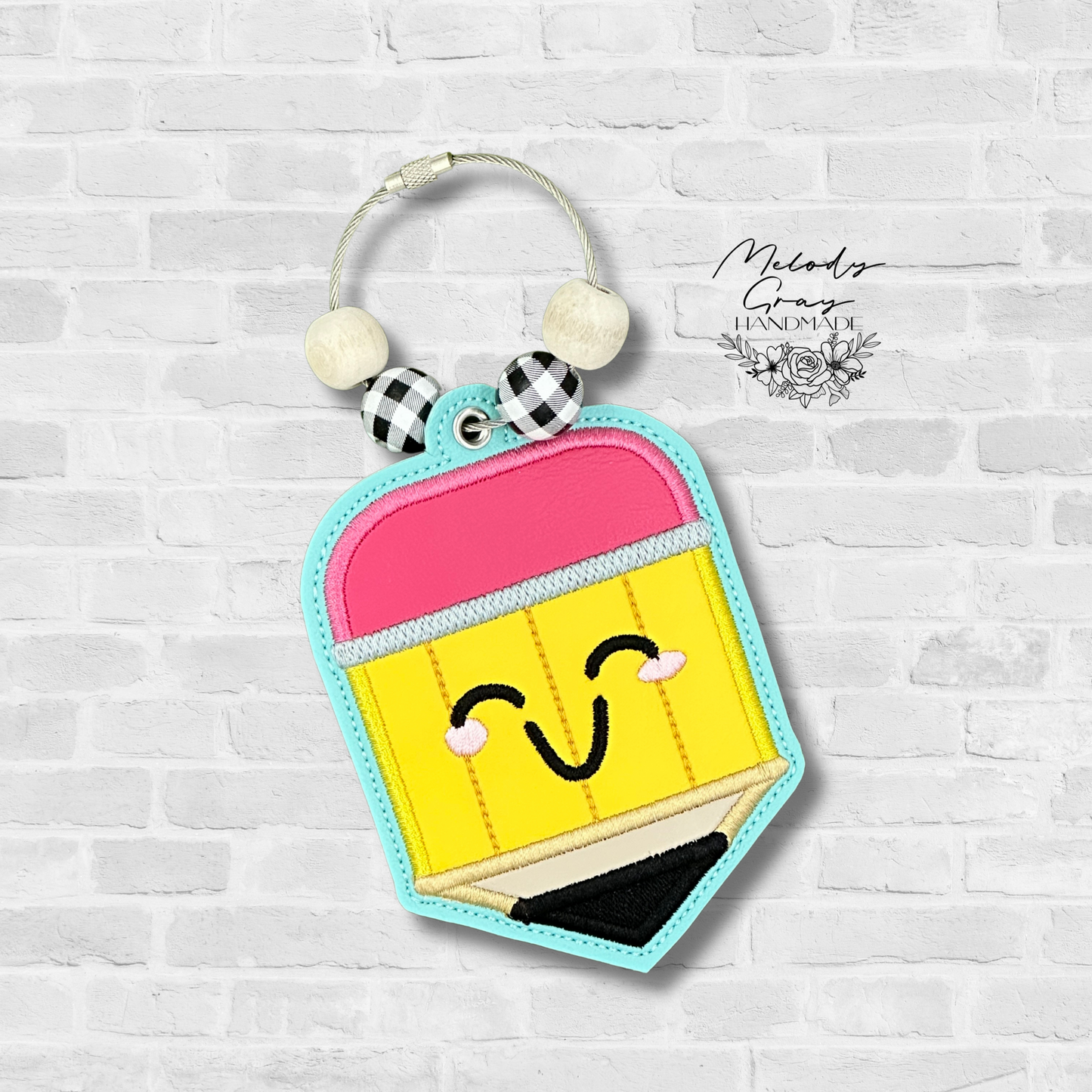 Happy Pencil Bag Tag