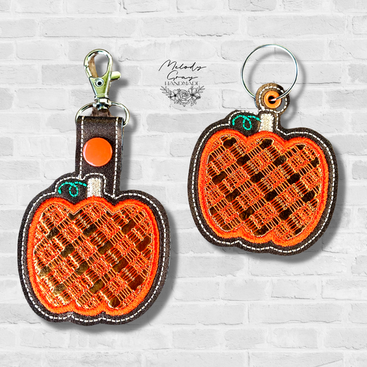 Plaid Pumpkin Keychain