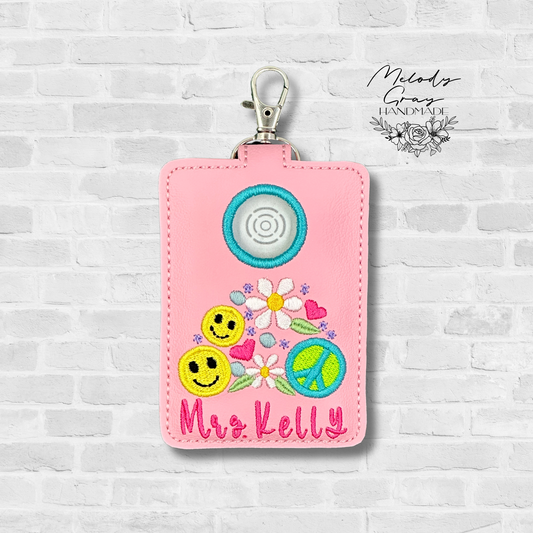 Personalized Hippie Vibes Alarm Badge Holder