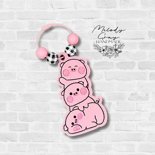 Stacking Pigs Bag Tag