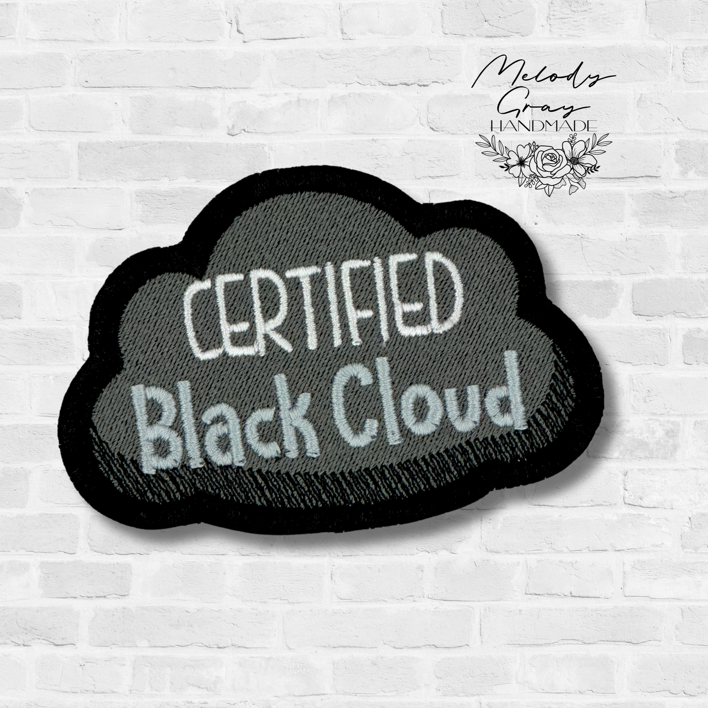 Black Cloud Embroidered Patch