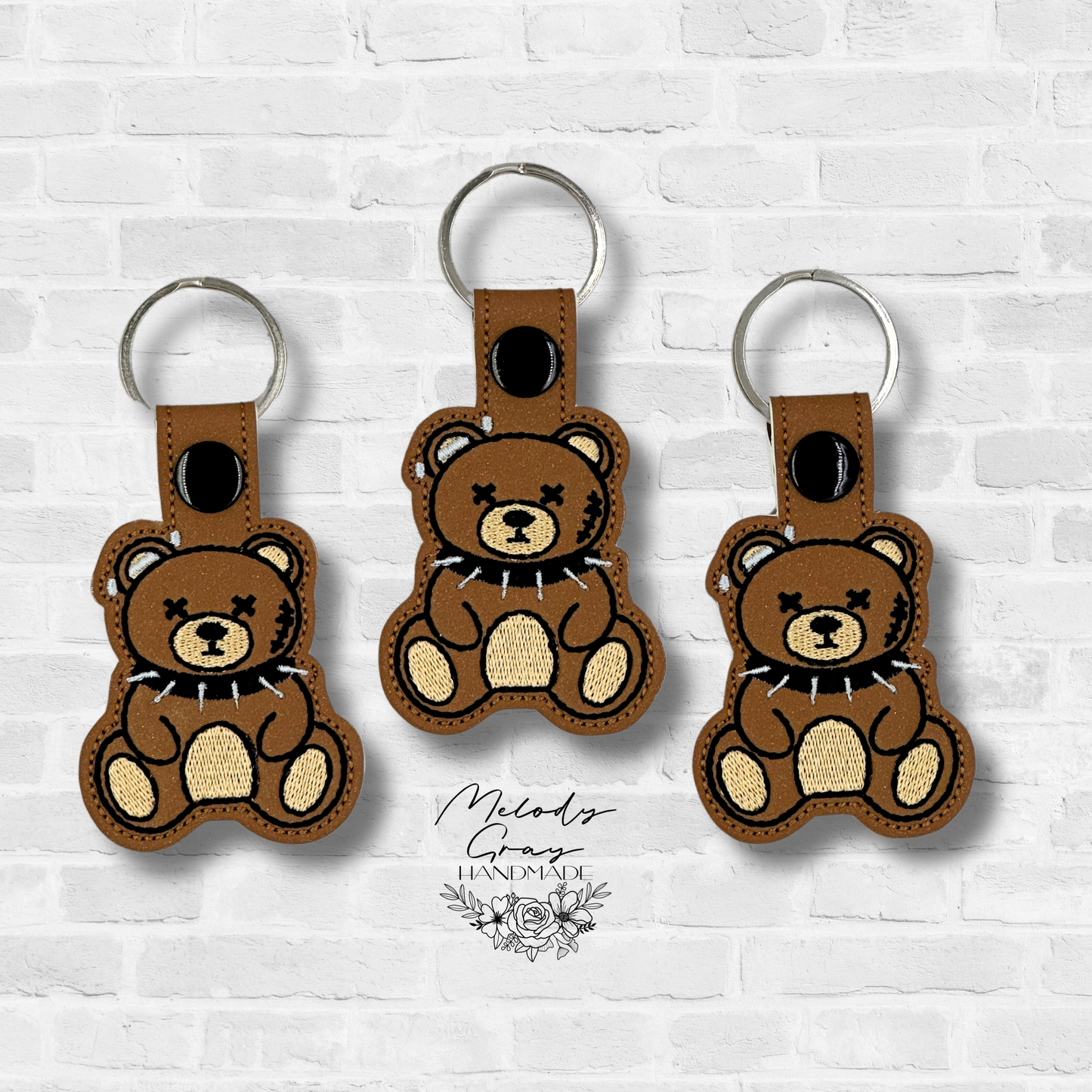 Gothic Bear Keychain