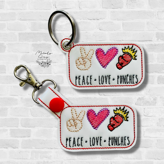 Peace-Love-Punches Keychain