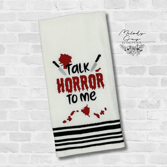 Talk Horror To Me Hand Towel