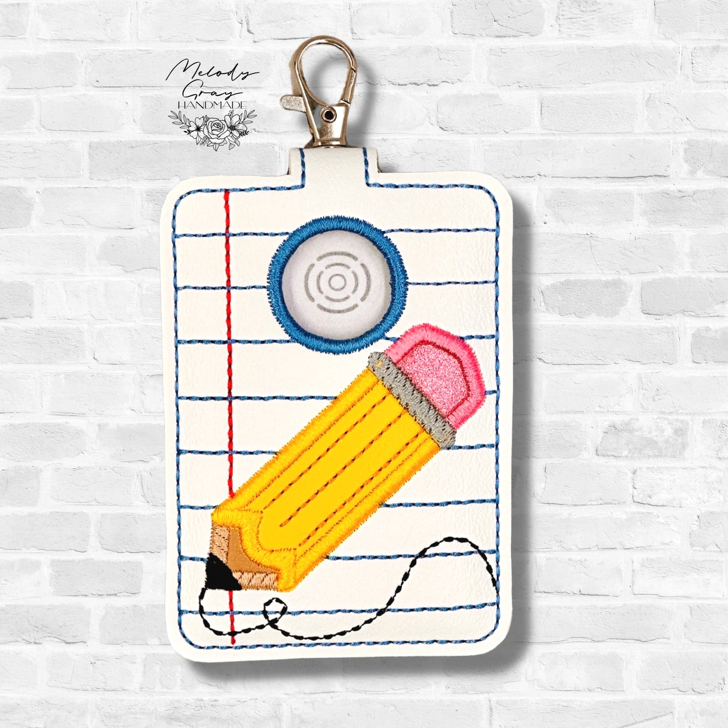 Pencil and Paper Alarm Badge Holder