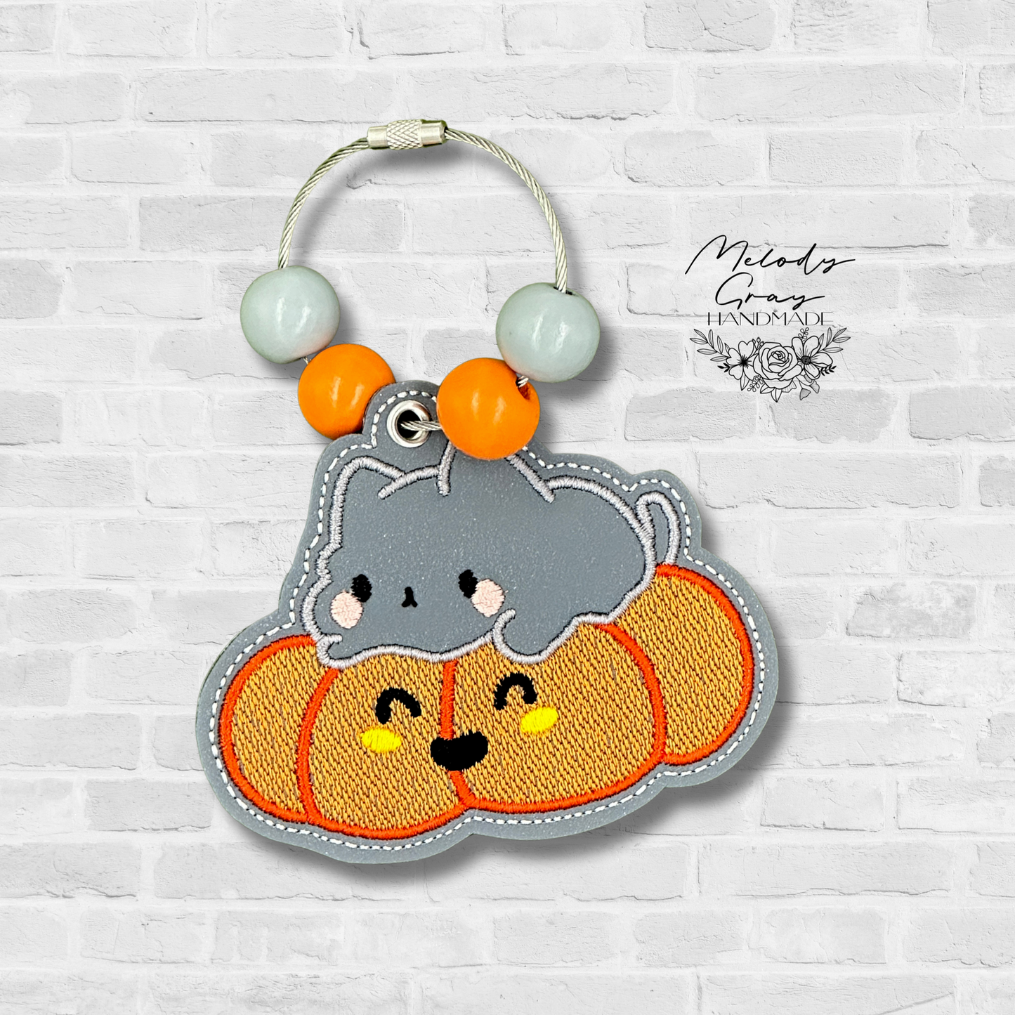 Kitty Pumpkin Bag Tag