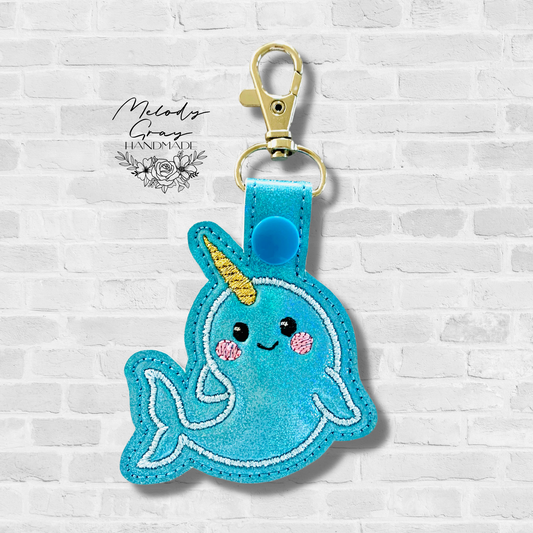 Shimmery Narwhal Keychain
