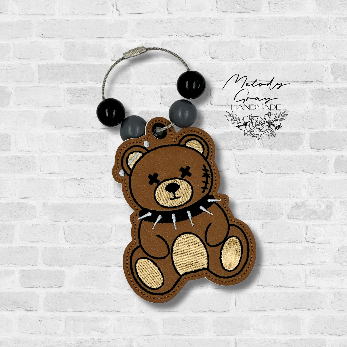 Goth Bear Bag Tag