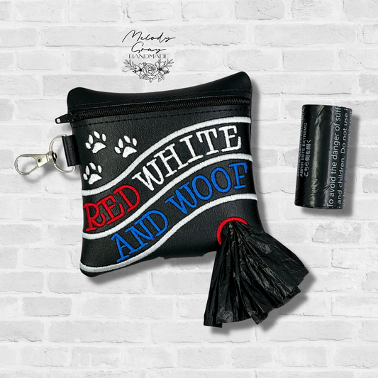 Red White And Woof Dog Poo Bag Holder