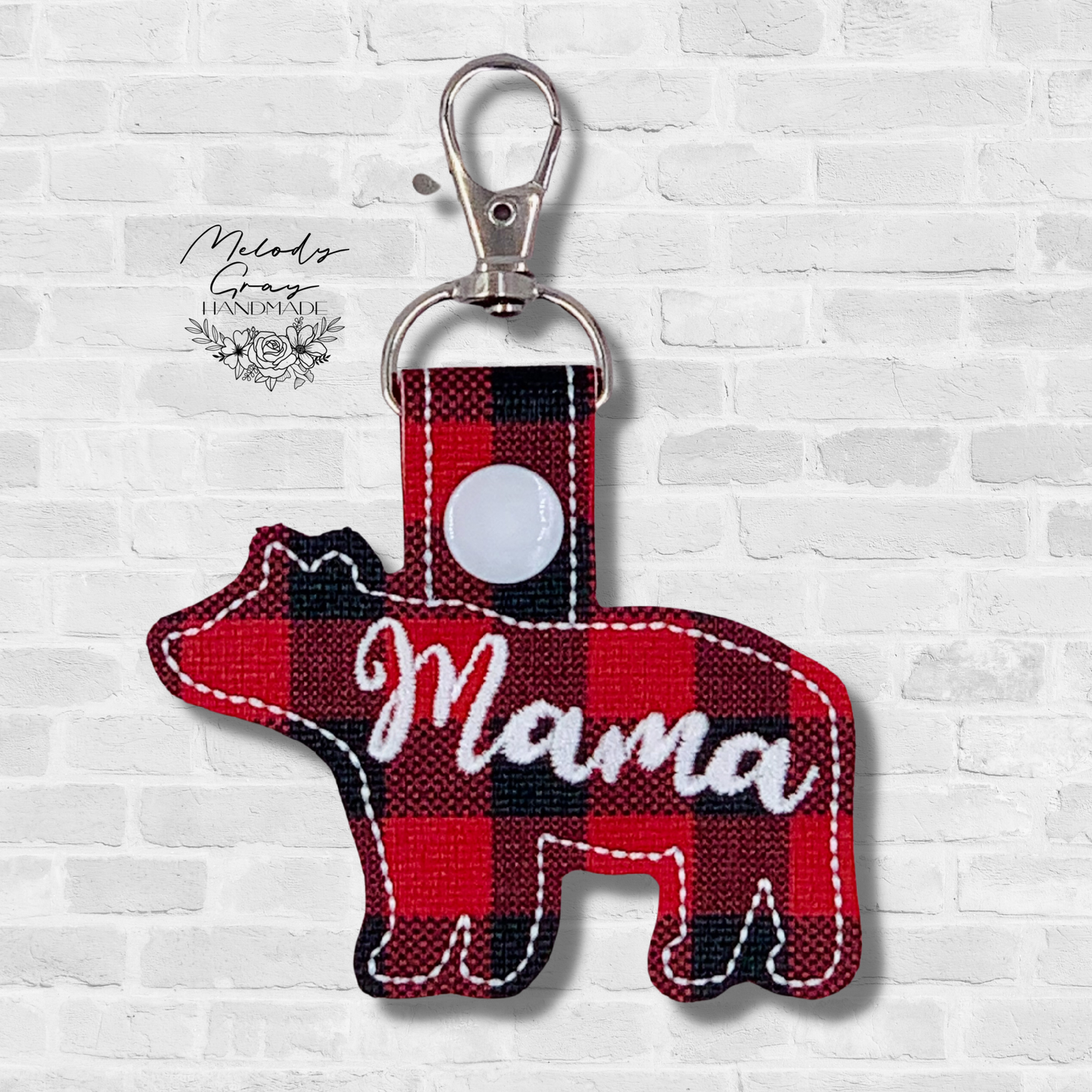 Mama Bear Plaid Keychain