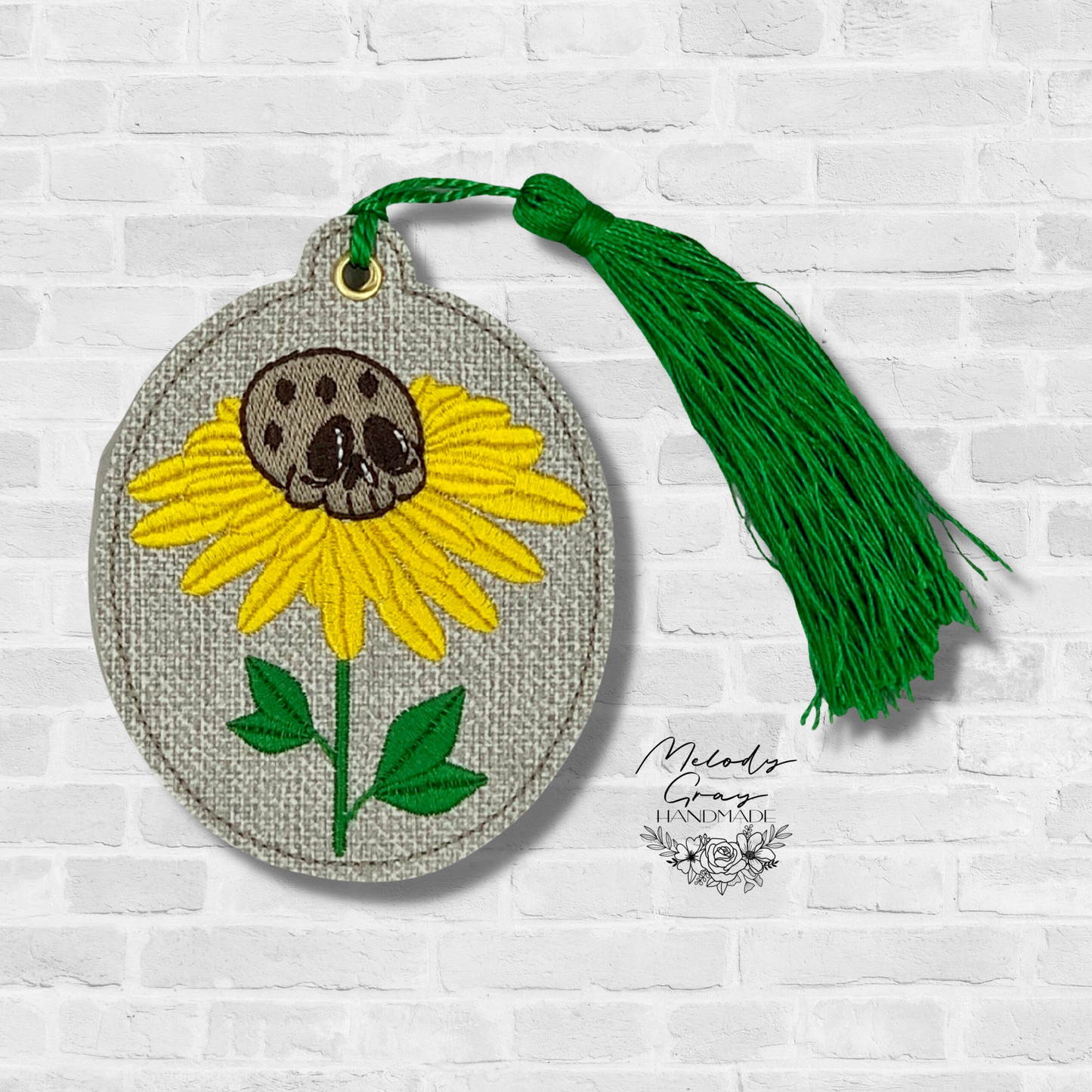 Sunflower Skull Bookmark