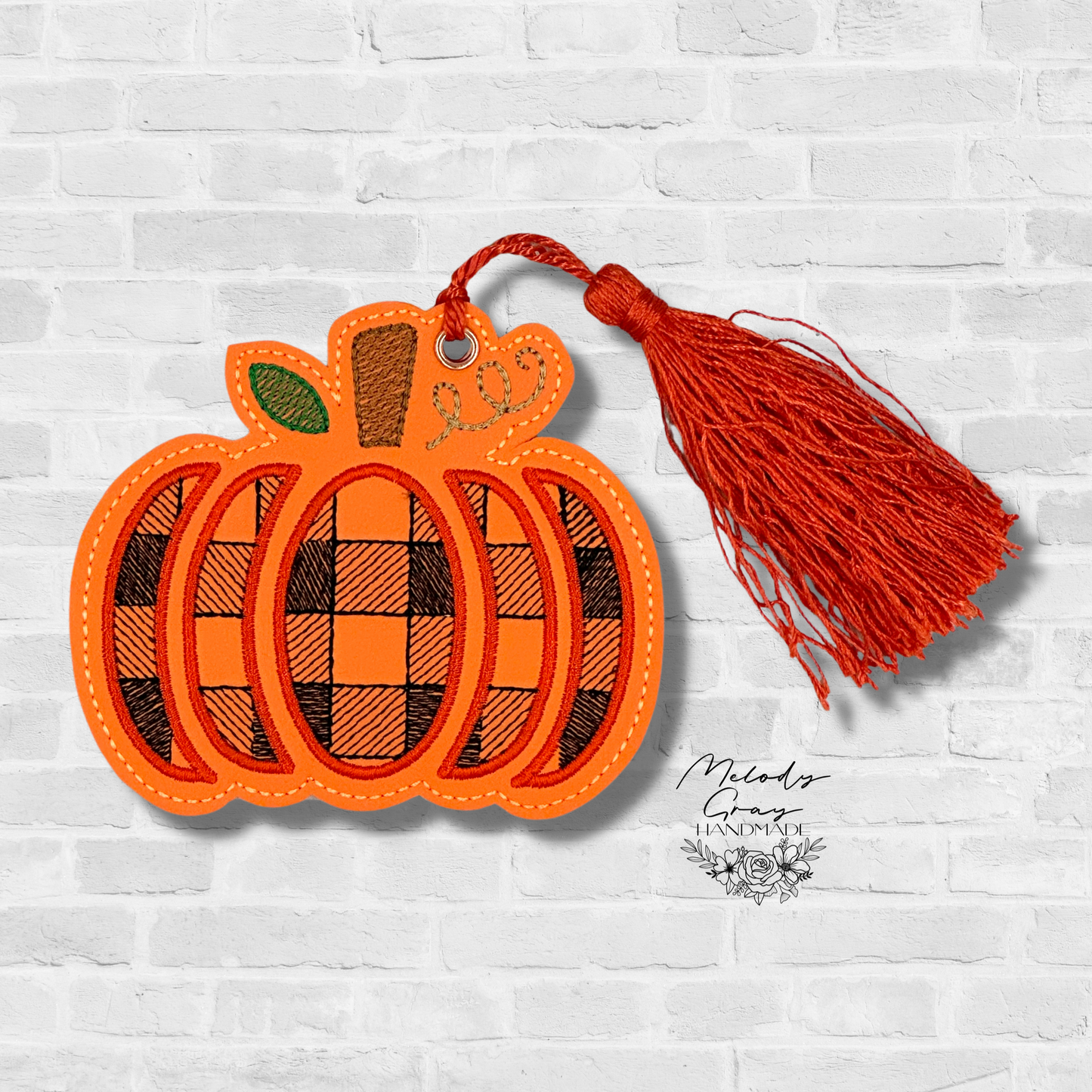 Plaid Pumpkin Bookmark