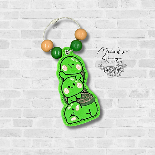 Stacked Turtles Bag Tag