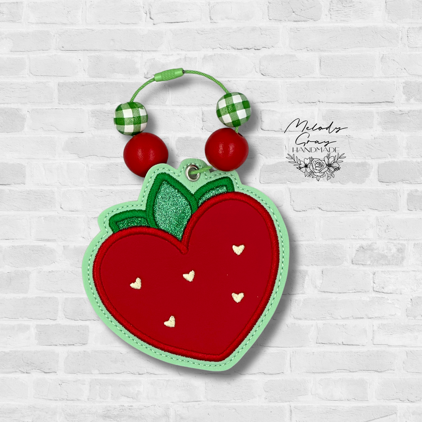 Strawberry Heart Bag Tag