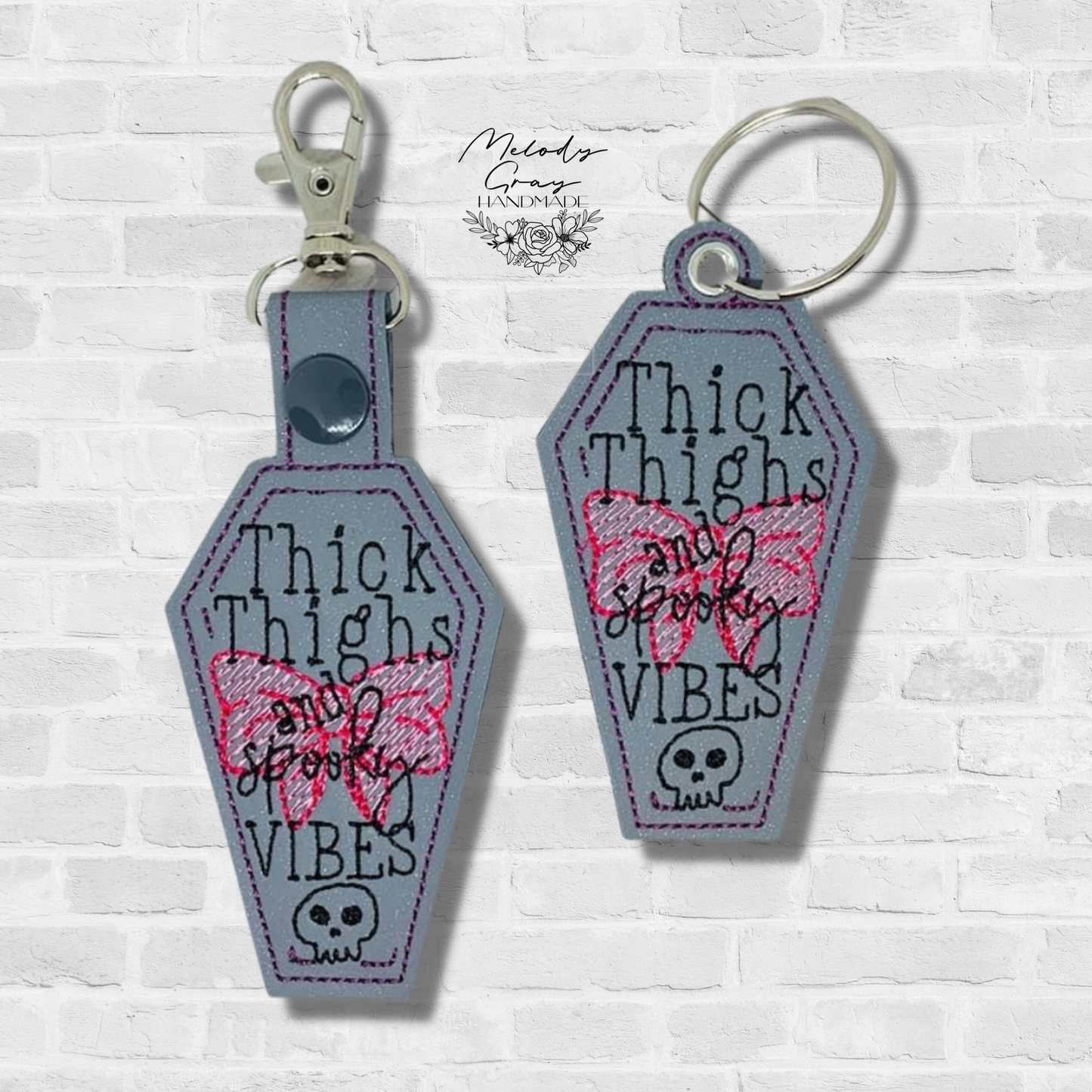 Thick Thighs And Spooky Vibes Keychain